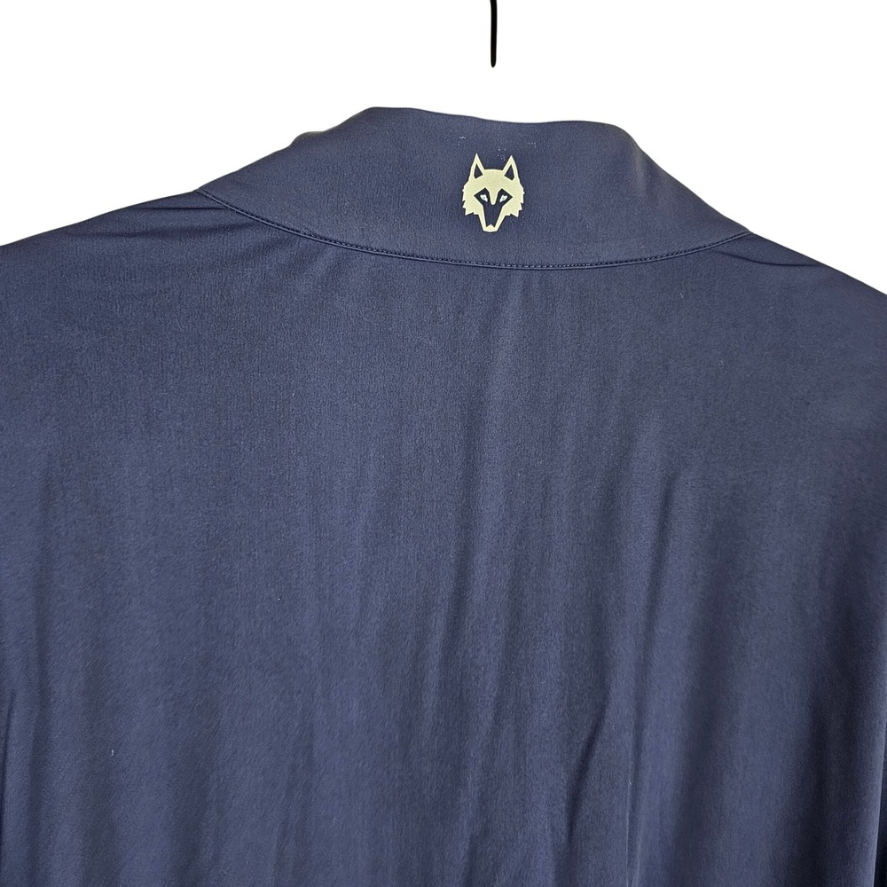 Greyson Clothiers Men's XXL Navy Blue Quarter Zip Golf Pullover Wolf Logo Camo - Picture 7 of 7